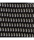 BeauMonde Bijoux - Agate noire 4x8 mm environ rondelle arrondie Brésil