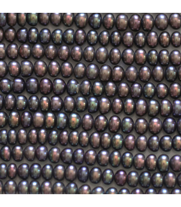 Perle de culture d'eau douce 3x4.5 mm environ blanche rondelle qualité A Chine - BeauMonde Bijoux