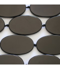 BeauMonde Bijoux - Agate noire 30x50 mm environ ovale plat lisse Brésil (agate chauffée)