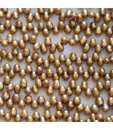Freshwater cultured pearl about 3.5x4.5 mm mini drop pierced top China - BeauMonde Bijoux