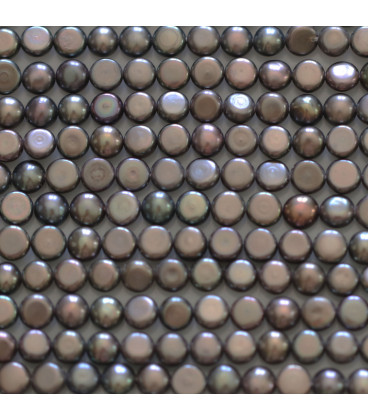 BeauMonde Bijoux - Perle de culture d'eau douce 5 mm médaillon bombé fond plat Chine