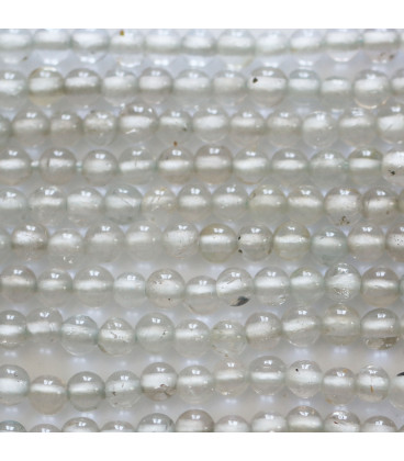Topaz colorless white 4 mm round bead quality A- Sri Lanka - BeauMonde Bijoux