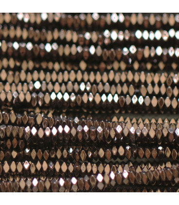 BeauMonde Bijoux - Hématite 1X2 mm environ carré diamanté bronze