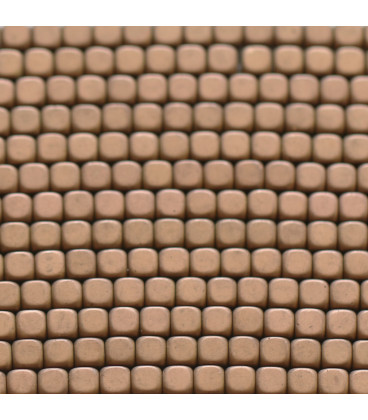 Hematite about 4X4 mm rounded square copper China - BeauMonde Bijoux