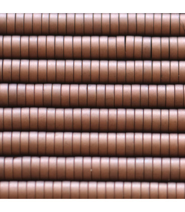 Hematite about 2x6 mm heishi washer matte copper China - BeauMonde Bijoux