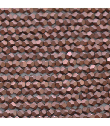 Hematite about 3 mm silver round bead large faceted matte copper China - BeauMonde Bijoux