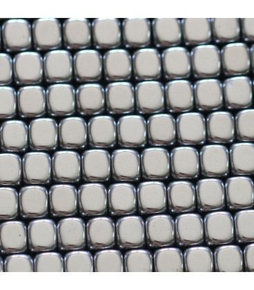 Hematite about 6 mm silver rounded square hole of 2 mm China - BeauMonde Bijoux