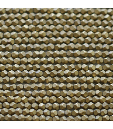 Hematite about 3 mm round bead large faceted matte golden China - BeauMonde Bijoux