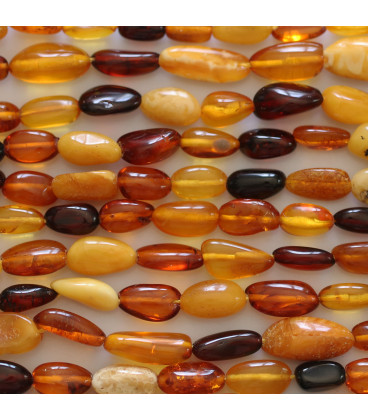 Amber natural about 5X9 mm mixed rice/irregular oval shape Lithuania - BeauMonde Bijoux