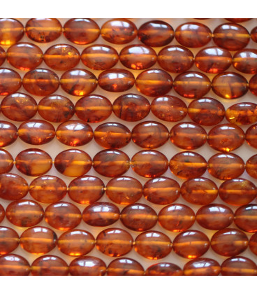 BeauMonde Bijoux - Ambre naturel 6x8 mm environ ovale cognac Lituanie