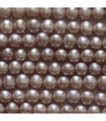 BeauMonde Bijoux - Perle de culture d'eau douce 6.5 mm environ patatoe ton rosé Chine