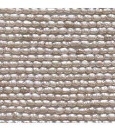 Freshwater cultured pearl about 2x3mm irregular rice quality A China - BeauMonde Bijoux