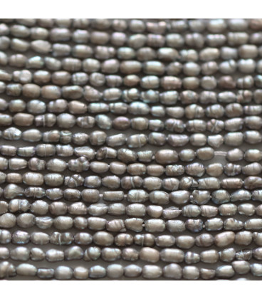 Cultured freshwater pearl about 2x3 mm rice China - BeauMonde Bijoux