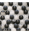 Multi stones 8 mm shiny and matte black agate round bead crackled crystal and tourmaline quartz