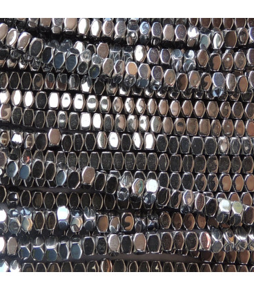 Hematite 3 mm square silver diamond - BeauMonde Bijoux