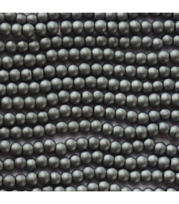 Hematite matte 3.2 mm round hole diameter 1.5 mm - price for 1 string of about 37/40 cm - BeauMonde Bijoux