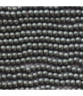 Hematite matte 3.2 mm round hole diameter 1.5 mm - price for 1 string of about 37/40 cm - BeauMonde Bijoux