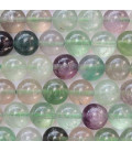 Fluorite 8 mm environ perle ronde A+ Afrique du Sud
