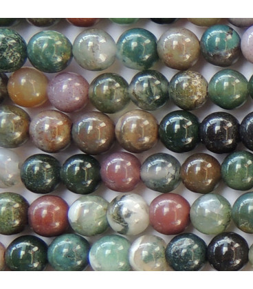 Agate mixed khaki 6 mm round bead - BeauMonde Bijoux