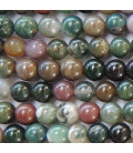 Agate mixed khaki 6 mm round bead
