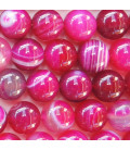 Agate 10/10.5 mm fushia perle ronde veine