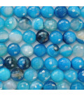 BeauMonde Bijoux - Agate 6/6.3 mm bleu veinée perle facettée