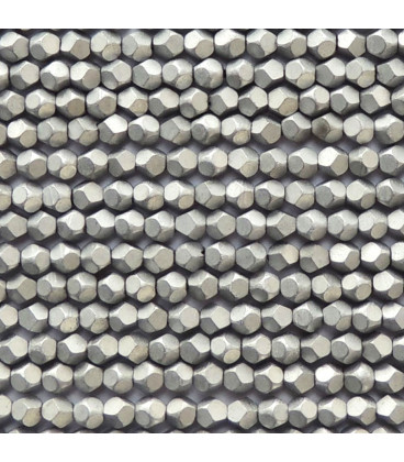 Hematite about 3 mm silver round bead large faceted matte China - BeauMonde Bijoux