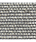 Hematite about 3 mm silver round bead large faceted matte China