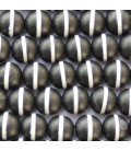 Agate 8 mm round pearl black/white matte trait