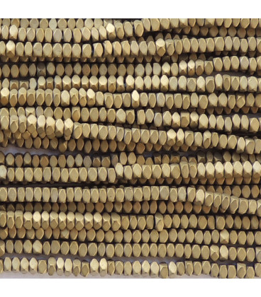 Golden hematite 1x2mm hexagonal matte - BeauMonde Bijoux