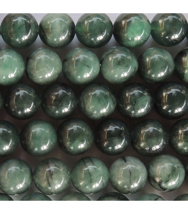 BeauMonde Bijoux - Emeraude 8/8.2 mm perle ronde couleur médium AA Brésil
