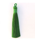 Pompon 75/80 mm environ emeraude avec anneau couvert de fil