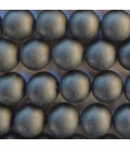 Tourmaline about 10 mm black matte round bead A Brazil - BeauMonde Bijoux