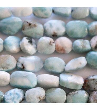 BeauMonde Bijoux - Larimar 15x10 mm environ nugget irrégulier République Dominicaine