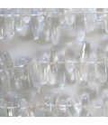 Cristal de roche 3x9/6x23 mm environ chips longs irréguliers percés haut Brésil