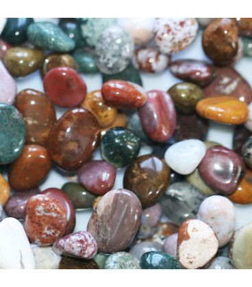 Jaspe Océan 10x8/11x15 mm environ goutte irrégulière percée haut Madagascar - BeauMonde Bijoux