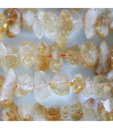 BeauMonde Bijoux - Citrine 5.5x13/10.7x25 mm environ nugget irrégulier taillé Brésil
