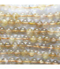 Quartz rutile doré 6 mm perle ronde AA Brésil