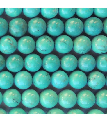 BeauMonde Bijoux - Turquoise 6 mm perle ronde stabilisée A Hubéi
