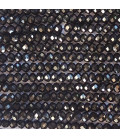 Agate noire 2x3 mm rondelle facettée Brésil
