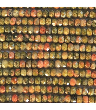 BeauMonde Bijoux - Unakite 2x3 mm rondelle facettée A Afrique du Sud