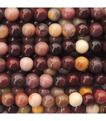 BeauMonde Bijoux - Mokaite 4/4.5 mm perle ronde A+ Australie (dominante rouge)