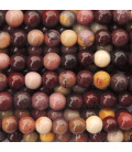BeauMonde Bijoux - Mokaite 4/4.5 mm perle ronde A+ Australie (dominante rouge)