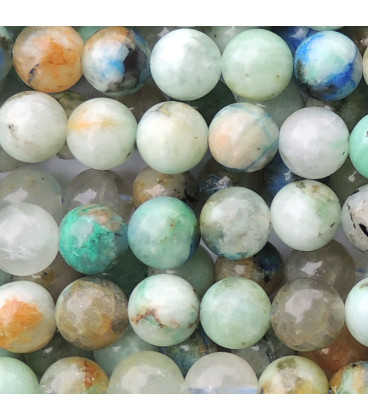 Azurite verte 8 mm mixte perle ronde Tanzanie - BeauMonde Bijoux
