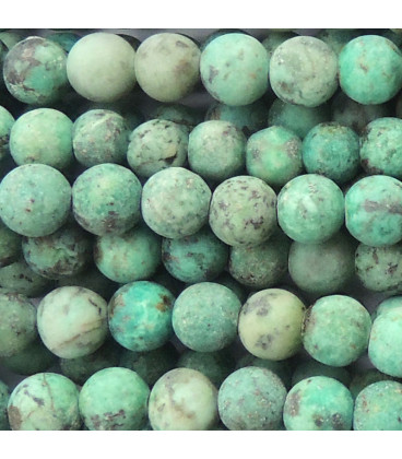 BeauMonde Bijoux - Turquoise Afrique 6 mm environ perle ronde mat AA