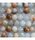 Calcite bleue 8/8.4 mm environ mixte perle ronde A+ Argentine