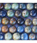 Azurite mixte naturelle 8 mm perle ronde A Afrique