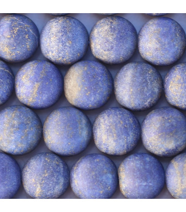 Lapis lazuli about 9.8/10.3 mm matte round bead Afghanistan - BeauMonde Bijoux