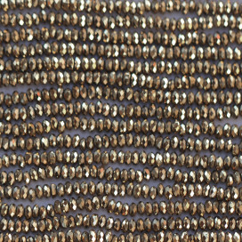 Hématite dorée 1x2 mm rondelle facetté Chine