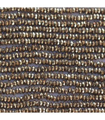 BeauMonde Bijoux - Hématite dorée 1x2 mm environ rondelle facetté Chine